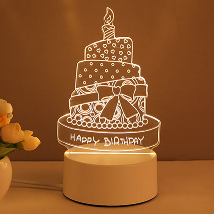 3D LED Acrylic Night Light – USB Neon Lamp for Room & Gifts