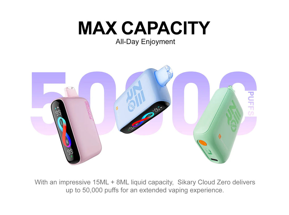 SIKARY CLOUD ZERO 20,000 PUFFS DISPOSABLES - DISPLAY OF 5